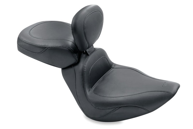 Mustang Motorcycle Mustang 2000-2015 Harley Softail Standard Rear Tire Sport Touring Solo Seat w/Driver Backrest - Black - 79491