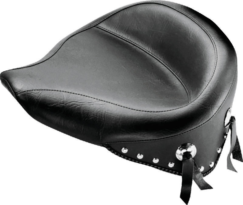 Mustang Motorcycle Mustang 2000-2015 Harley Softail Standard Rear Tire Wide Touring Solo Seat w/Studs - Black - 76179