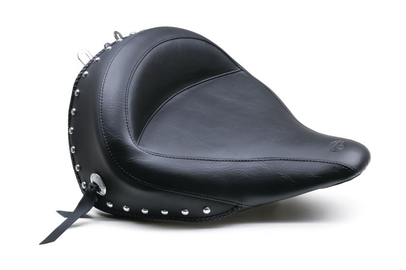 Mustang Motorcycle Mustang 2000-2015 Harley Softail Standard Rear Tire Wide Touring Solo Seat w/Studs - Black - 76233