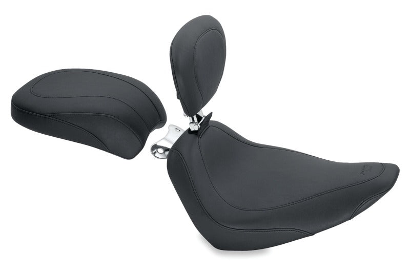 Mustang Motorcycle Mustang 2000-2015 Harley Softail Standard Rear Tire Wide Tripper Passenger Seat - Black - 76811