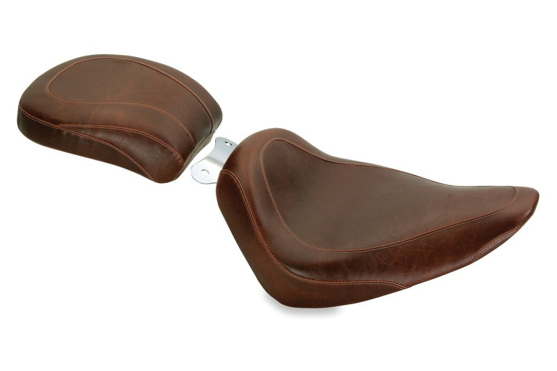 Mustang Motorcycle Mustang 2000-2015 Harley Softail Standard Rear Tire Wide Tripper Solo Seat - Distressed Brown - 76814