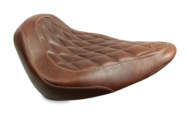 Mustang Motorcycle Mustang 2000-2015 Harley Softail Standard Rear Tire Wide Tripper Solo Seat w/Stitch - Distressed Brown - 76816
