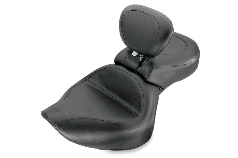 Mustang Motorcycle Mustang 2001-2008 Honda VT750DC Spirit Wide Touring 1PC Seat w/ Driver Backrest - Black - 79179