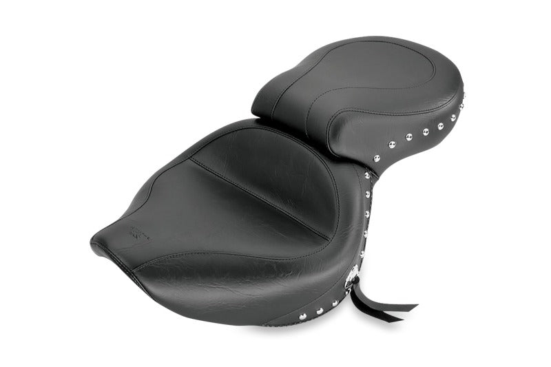 Mustang Motorcycle Mustang 2001-2008 Honda VT750DC Spirit Wide Touring 1PC Seat w/Studs- Black - 75104