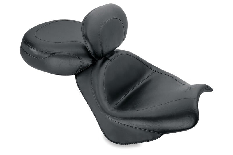 Mustang Motorcycle Mustang 2002-2008 Honda VTX1800 Retro, S, T Wide Touring 2PC Seat w/ Driver Backrest - Black - 79341
