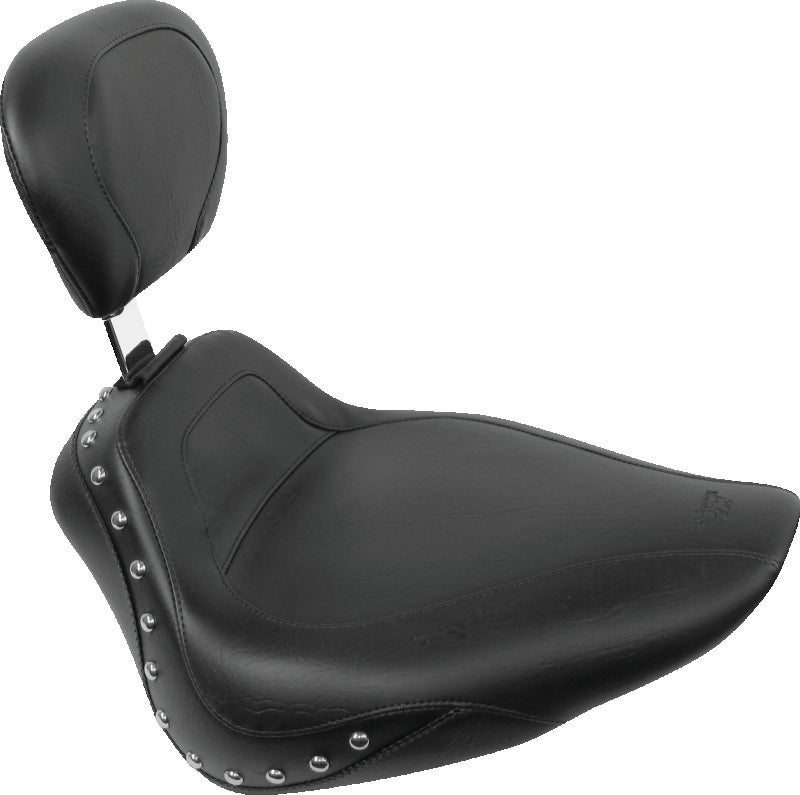 Mustang Motorcycle Mustang 2002-2009 Honda VTX1300 Retro, S & T Wide Touring 2PC Seat - Black - 75907