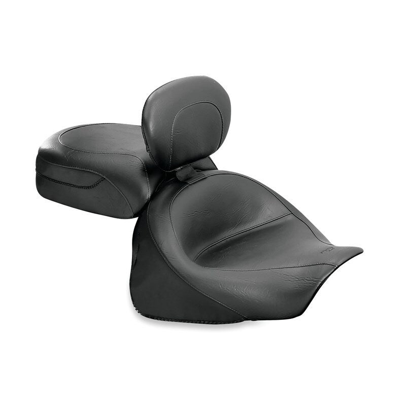 Mustang Motorcycle Mustang 2003-2008 Kawasaki Vulcan 1600 Classic, 2005-2008 Nomad Tour 2PC Seat w/Driver Backrest - Black - 79351