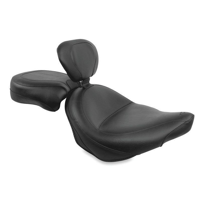 Mustang Motorcycle Mustang 2003-2017 Victory Vegas/ Kingpin, 2005-2007 8-Ball Touring 2PC Seat w/ Driver Backrest - Black - 79381