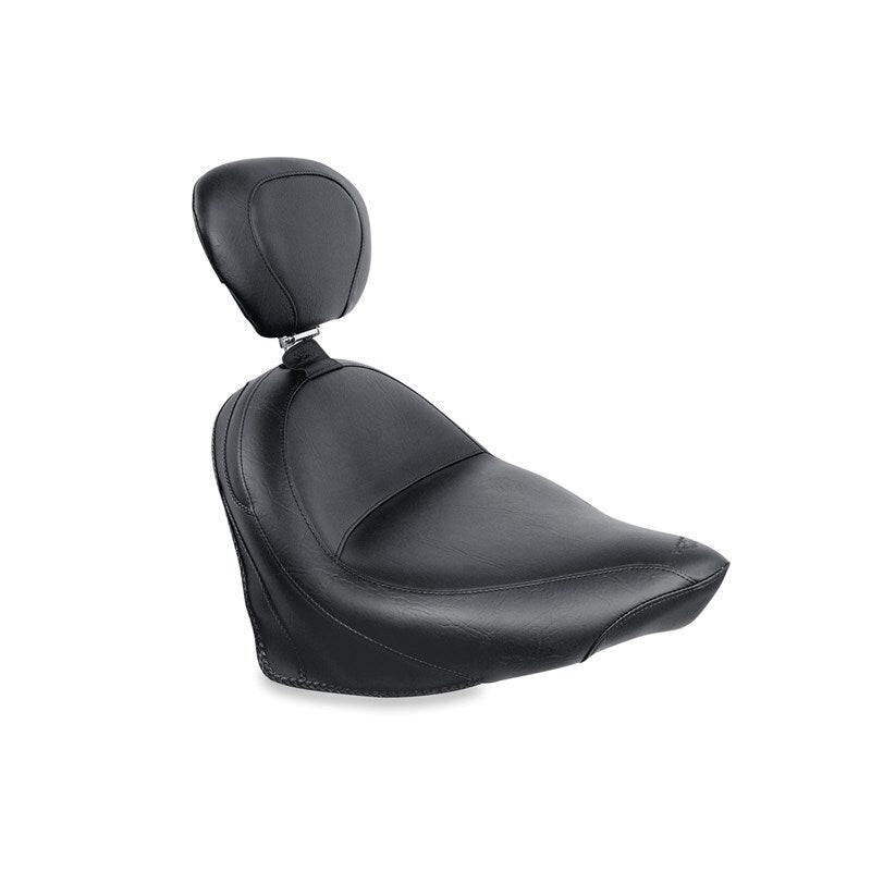 Mustang Motorcycle Mustang 2003-2017 Victory Vegas/ Kingpin, 2005-2007 8-Ball Touring Solo Seat w/Driver Backrest - Black - 79384