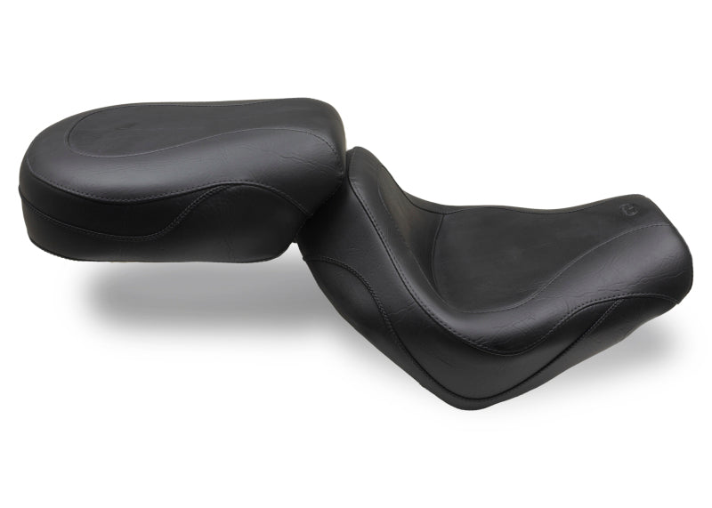 Mustang Motorcycle Mustang 2004-2009 Honda VTX1300C Sport Touring 2PC Seat - Black - 75651