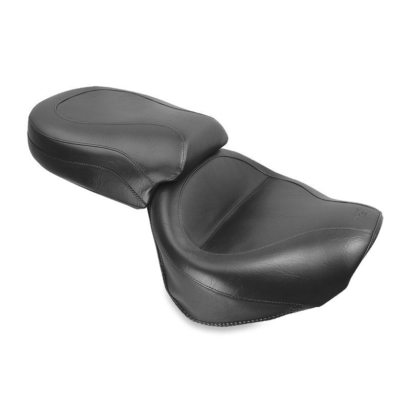 Mustang Motorcycle Mustang 2004-2010 Kawasaki Vulcan 2000 Classic LT Standard Touring 2PC Seat - Black - 76491