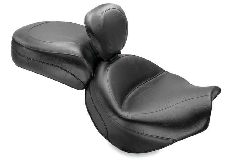 Mustang Motorcycle Mustang 2004-2010 Kawasaki Vulcan 2000 Classic,LT Standard Touring 2PC Seat w/Driver Backrest - Black - 79371