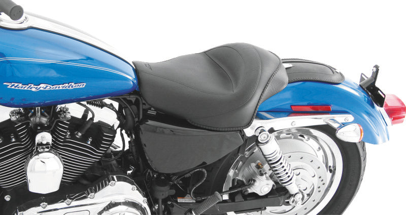 Mustang Motorcycle Mustang 2004-2021 Harley Sportster 4.5 GAL Standard Touring Solo Seat - Black - 76159