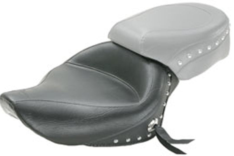 Mustang Motorcycle Mustang 2004-2021 Harley Sportster 4.5 Gallon Wide Touring Solo Seat w/Studs - Black - 76153