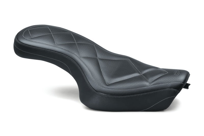 Mustang Motorcycle Mustang 2004-2021 Harley Sportster Super Tripper 1PC Seat Carbon- Black - 75238
