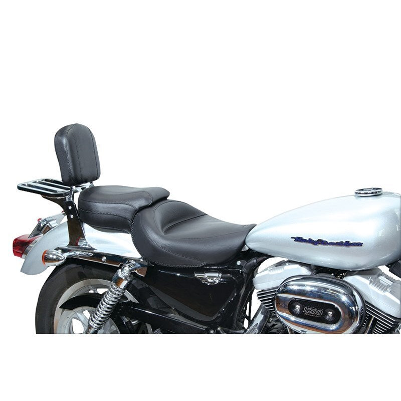 Mustang Motorcycle Mustang 2004-2021 Harley Sportster Wide Touring 1PC Seat - Black - 76143