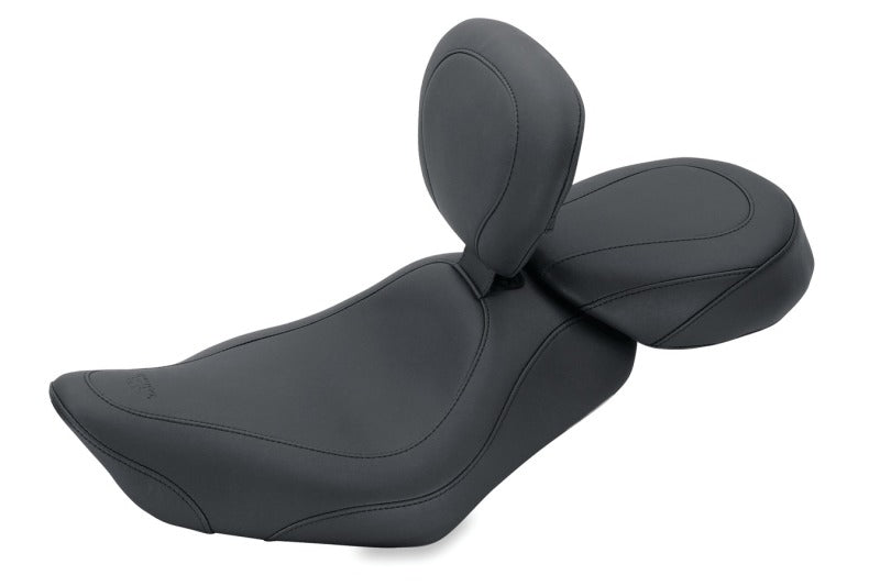 Mustang Motorcycle Mustang 2004-2021 Harley Sportster Wide Tripper Passenger Seat - Black - 76725