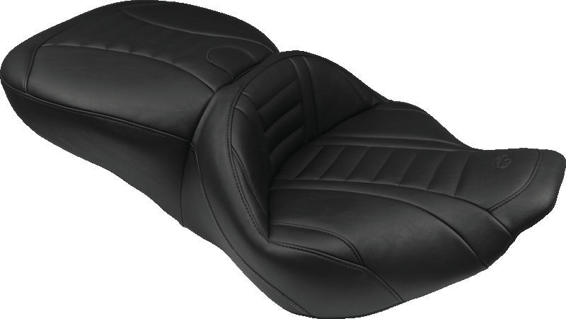 Mustang Motorcycle Mustang 2004-2021 Harley Sportster Wide Tripper Solo Seat - Black - 76724