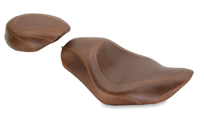 Mustang Motorcycle Mustang 2004-2021 Harley Sportster Wide Tripper Solo Seat - Distressed Brown - 76726