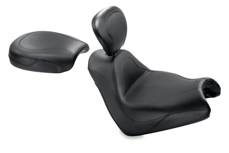Mustang Motorcycle Mustang 2005-2008 Honda VTX1800F Sport Touring Solo Seat w/Driver Backrest - Black - 79464