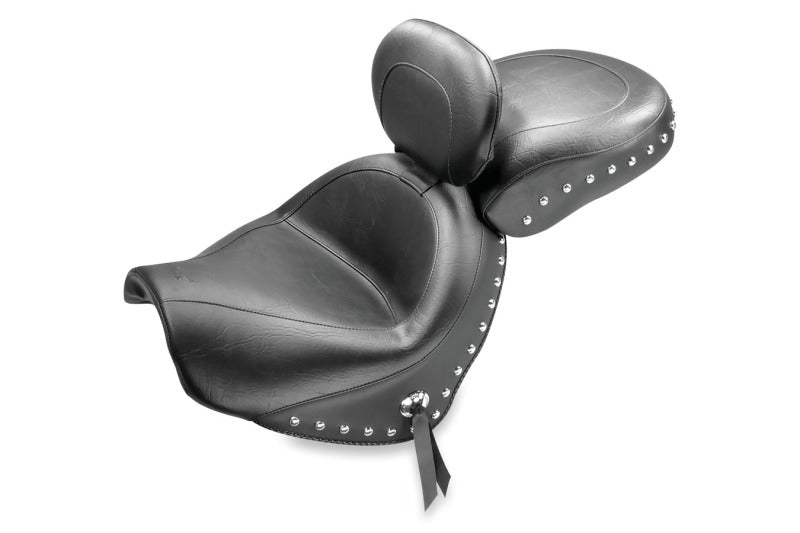 Mustang Motorcycle Mustang 2005-2008 Suzuki Blvd C50,2005-2008 Blvd C50T,2001-2004 VL800 Volusia Std Touring 2PC Seat w/Studs-Black - 79282