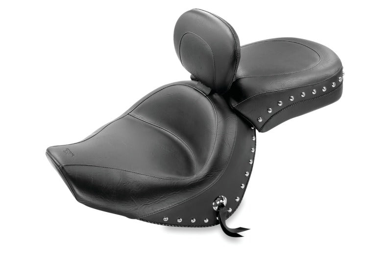 Mustang Motorcycle Mustang 2005-2009 Suzuki Boulevard C90, C90T Standard Touring 2PC Seat w/Driver Backrest Studs - Black - 79410