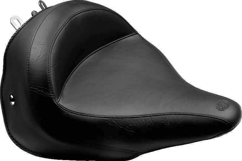 Mustang Motorcycle Mustang 2005-2017 Harley Deluxe (With Standard Rack) Harley Wide Touring Solo Seat - Black - 76232