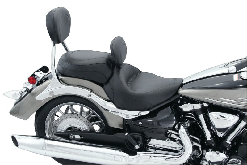 Mustang Motorcycle Mustang 2006-2015 Yamaha Roadliner, Stratoliner Wide Touring Solo Seat w/ Driver Backrest - Black - 79454
