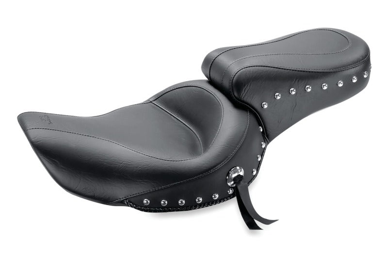 Mustang Motorcycle Mustang 2006-2017 Harley Dyna Standard Touring 1PC Seat w/Studs - Black - 75605