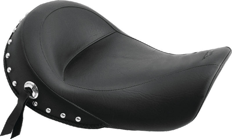 Mustang Motorcycle Mustang 2006-2017 Harley Dyna Standard Touring Solo Seat w/Studs - Black - 76106