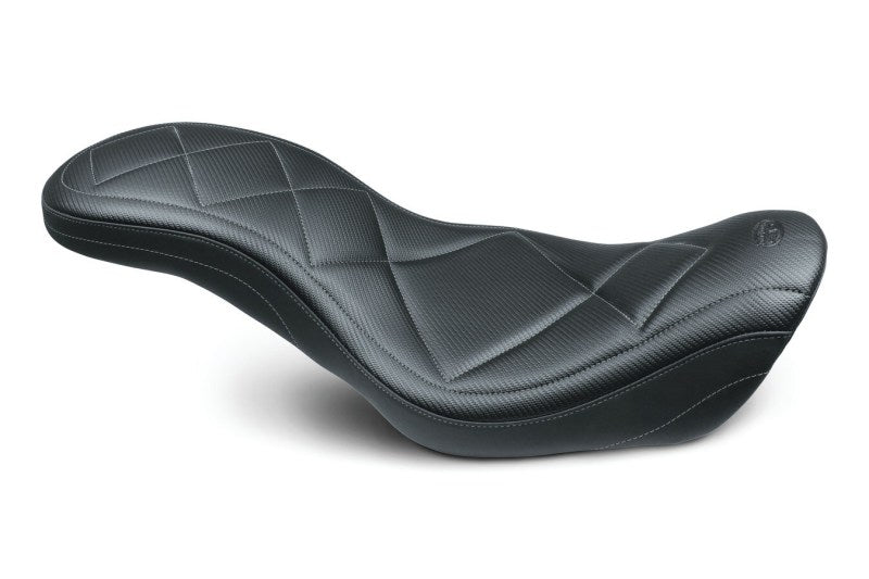 Mustang Motorcycle Mustang 2006-2017 Harley Dyna Super Tripper 1PC Seat Carbon - Black - 75229