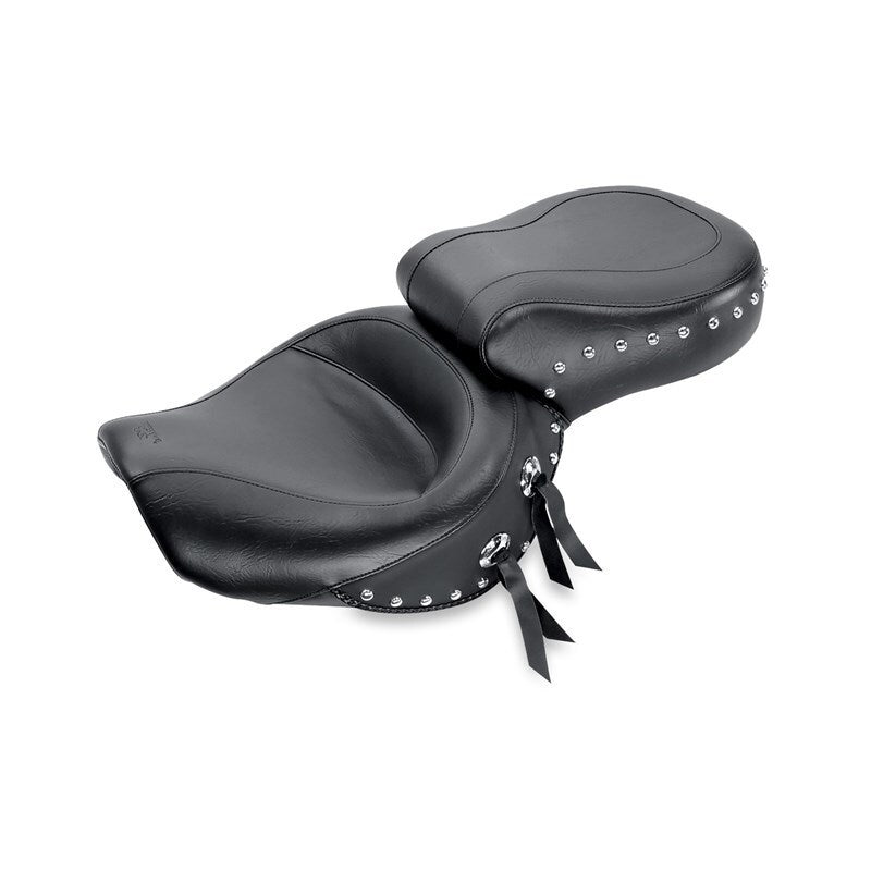 Mustang Motorcycle Mustang 2006-2017 Harley Dyna Wide Touring 1PC Seat w/Studs - Black - 75435