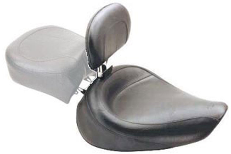 Mustang Motorcycle Mustang 2006-2017 Harley Dyna Wide Touring Solo Seat w/ Driver Backrest - Black - 79358