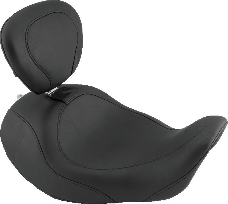 Mustang Motorcycle Mustang 2006-2017 Harley Dyna Wide Tripper Forward Solo Seat w/Driver Backrest - Black - 79804
