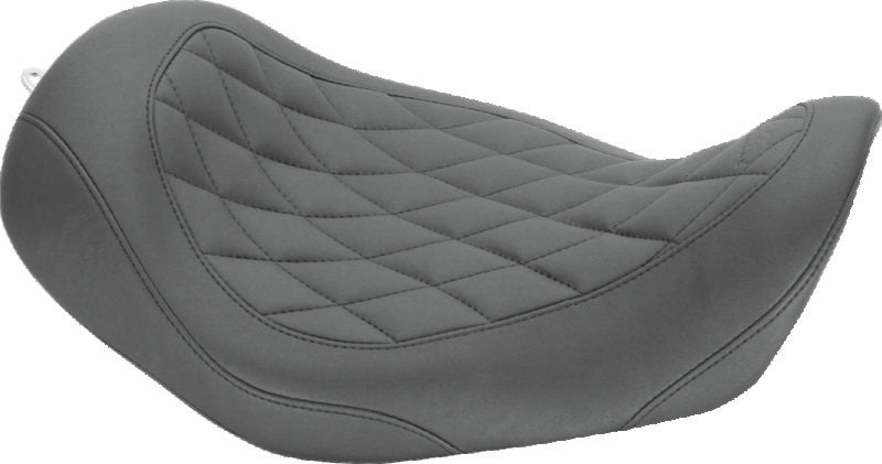 Mustang Motorcycle Mustang 2006-2017 Harley Dyna Wide Tripper Solo Seat Diamond Stitch- Black - 76704