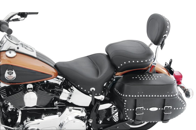 Mustang Motorcycle Mustang 2006-2017 Harley Softail Wide Tire (200mm) Std Touring,Wide Touring Pass Seat w/Studs - Black - 76243