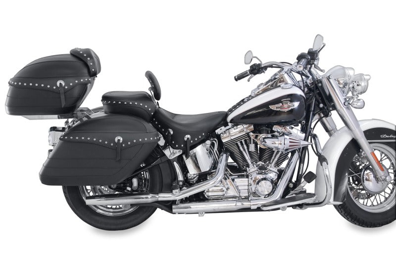 Mustang Motorcycle Mustang 2006-2017 Harley Softail Wide Tire(200mm)Wide Tour Solo Seat w/Driver Backrest Studs - Black - 79532