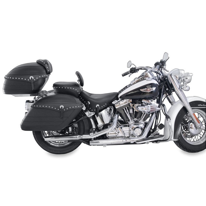 Mustang Motorcycle Mustang 2006-2017 Harley Softail Wide Tire (200mm) Wide Touring Recessed Passenger Seat w/Studs - Black - 79533
