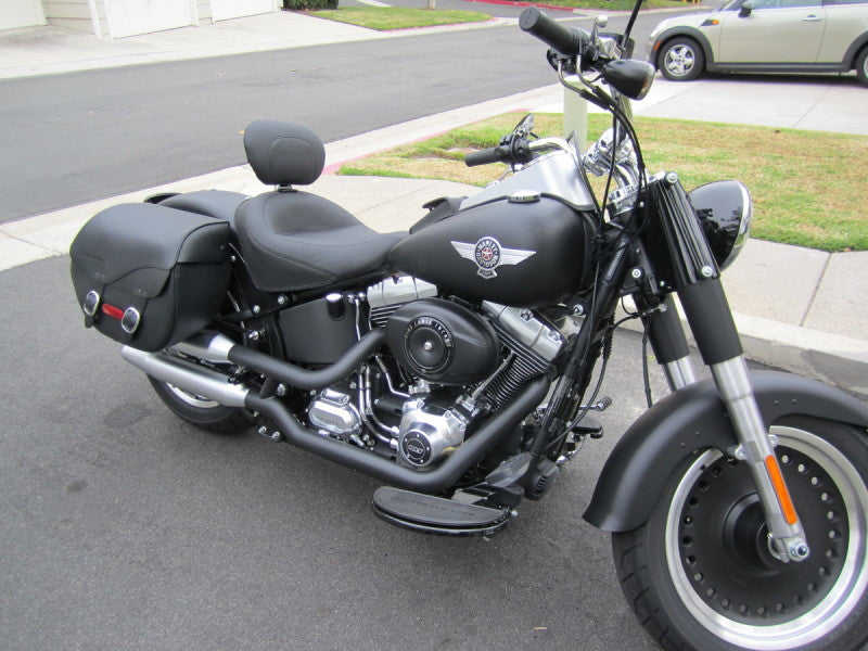 Mustang Motorcycle Mustang 2006-2017 Harley Softail Wide Tire (200mm) Wide Touring Solo Seat w/Driver Backrest - Black - 79530