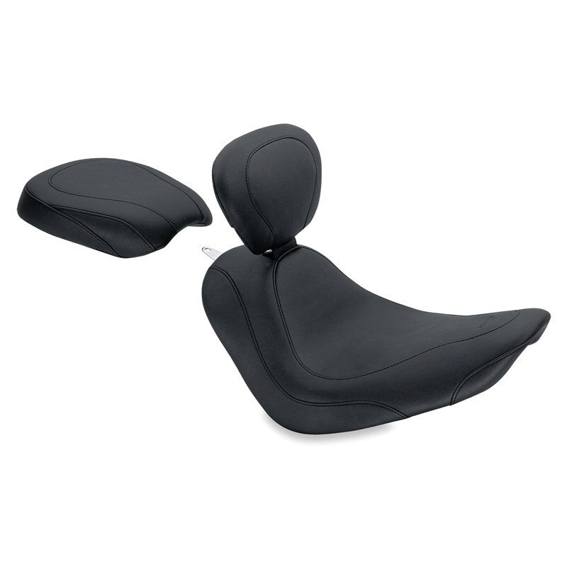 Mustang Motorcycle Mustang 2006-2017 Harley Softail Wide Tire(200mm)Wide Tripper Solo Seat w/Driver Backrest - Black - 79735