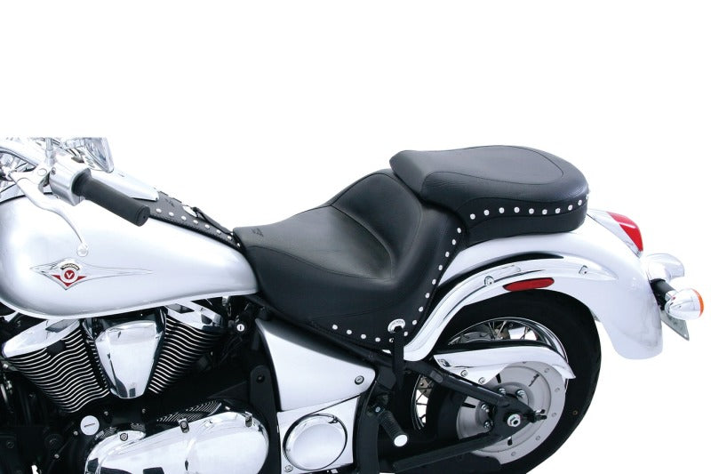 Mustang Motorcycle Mustang 2006-2021 Kawasaki Vulcan 900 Classic, Custom Standard Touring 1PC Seat w/Studs - Black - 76126