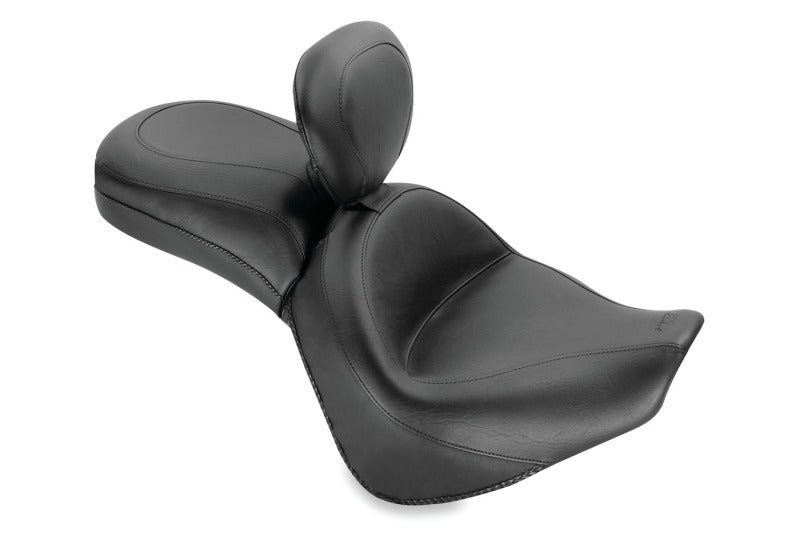 Mustang Motorcycle Mustang 2006-2021 Kawasaki Vulcan 900 Classic, Custom Touring 1PC Seat w/Driver Backrest - Black - 79417