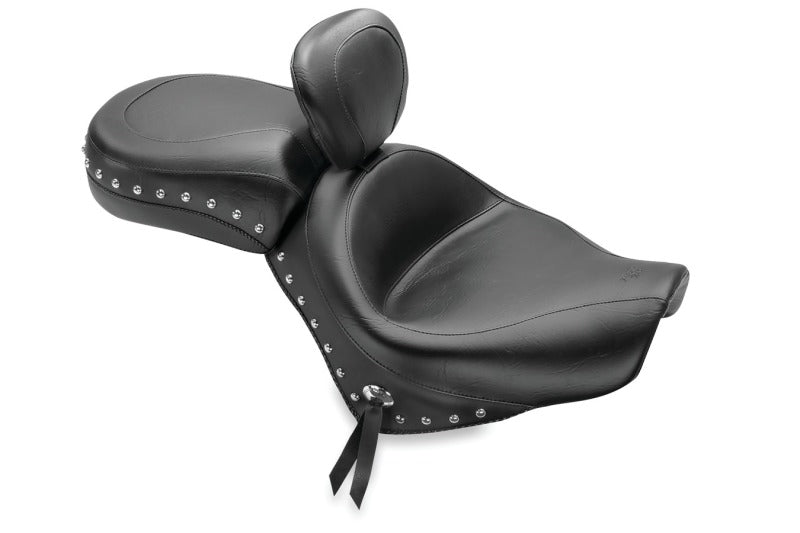 Mustang Motorcycle Mustang 2007-2015 Honda VT750C2 Spirit,2010-2020 Phantom Wide Tour 2PC Seat w/Dr Backrest Studs - Black - 79470