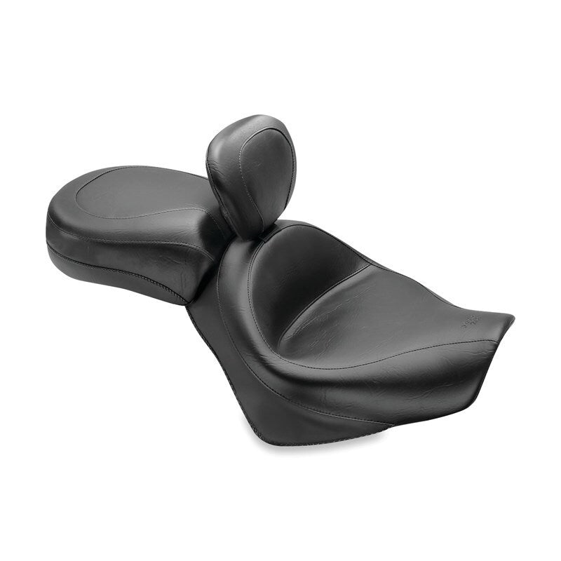 Mustang Motorcycle Mustang 2007-2015 Honda VT750C2 Spirit, 2010-2020 Phantom Wide Touring 2PC Seat w/Driver Backrest - Black - 79471
