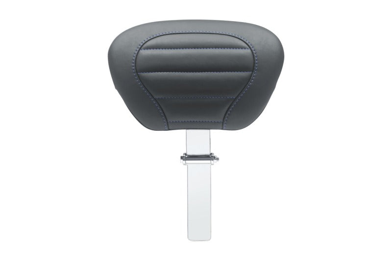 Mustang Motorcycle Mustang 2008-2021 HD Electra Glide,Rd Glide,Rd King,Str Glide Driver Backrest - Black w/ Blue Stitching - 79012SB