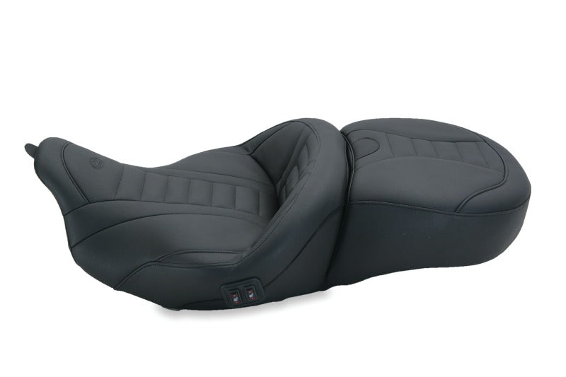 Mustang Motorcycle Mustang 2008-2021 Harley Electra Glide, Rd Glide, Rd King, Str Glide Heated 1PC Seat Deluxe-Black - 79007