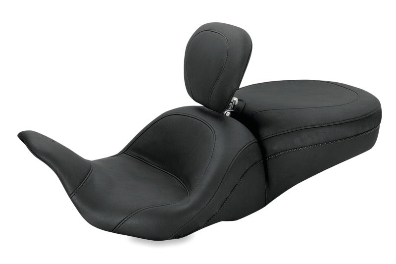 Mustang Motorcycle Mustang 2008-2021 Harley Electra Glide, Rd Glide, Rd King, Str Glide Lowdown 1PC Seat w/DBR - Black - 79703