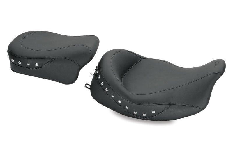 Mustang Motorcycle Mustang 2008-2021 Harley Electra Glide,Rd Glide,Rd King,Str Glide Std Touring Solo Seat w/Studs - Black - 75452