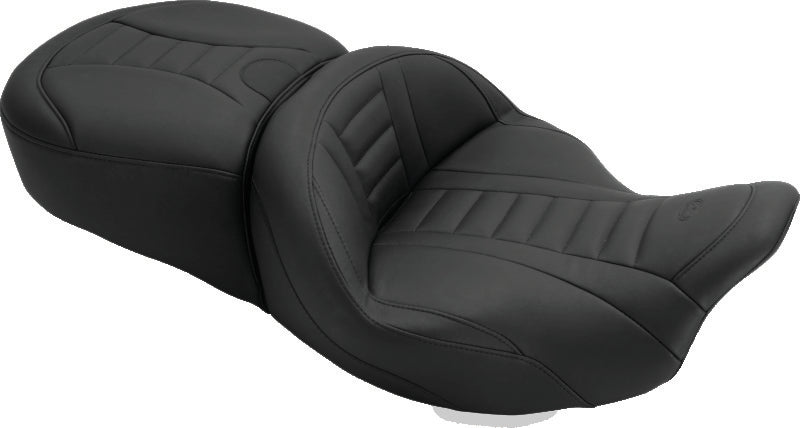 Mustang Motorcycle Mustang 2008-2021 Harley Electra Glide, Rd Glide, Rd King, Str Glide Touring 1PC Seat Deluxe - Black - 79006