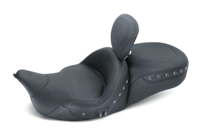Mustang Motorcycle Mustang 2008-2021 Harley Electra Glide,Rd Glide,Rd King,Str Glide Touring Heated 1PC Seat Pearls-Black - 79645
